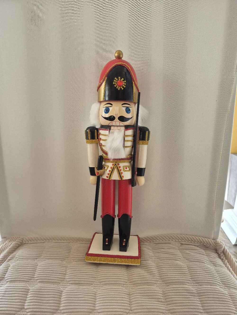 Classic Red and Black Nutcracker Holiday Figurine